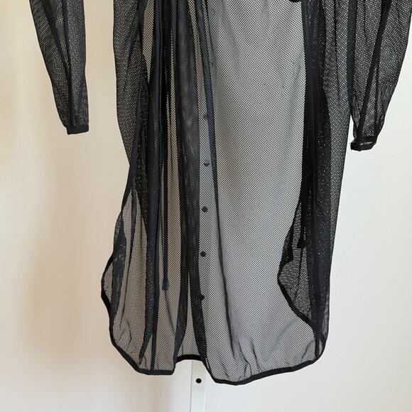 Unbranded sz OS Black Sheer Mesh Cover Up Beach Kimono Duster‎ Robe - Picture 10 of 10